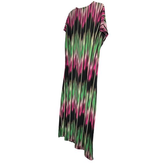 DANA BUCHMAN MIDI SCOOP NECK TUNIC DRESS, WOMENS, M, MULTICOLOR ABSTRACT DESIGN - Picture 5 of 9